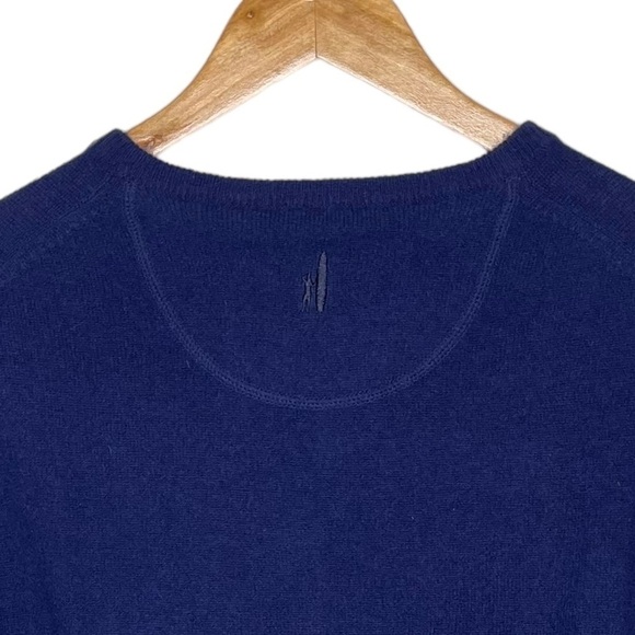 johnnie-O Men’s Ringer 100% Cashmere Lightweight Knit Sweater Navy Large - Picture 5 of 11